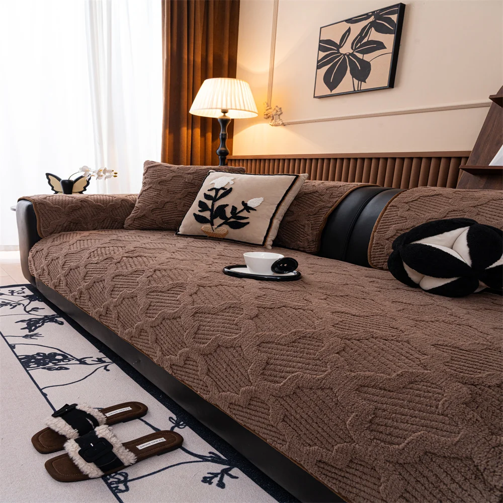 Sofa Cushion 2025 New High-end Sense Straight Row Sofa Cushion Four Seasons Universal Anti-slide Cover Cloth Towel