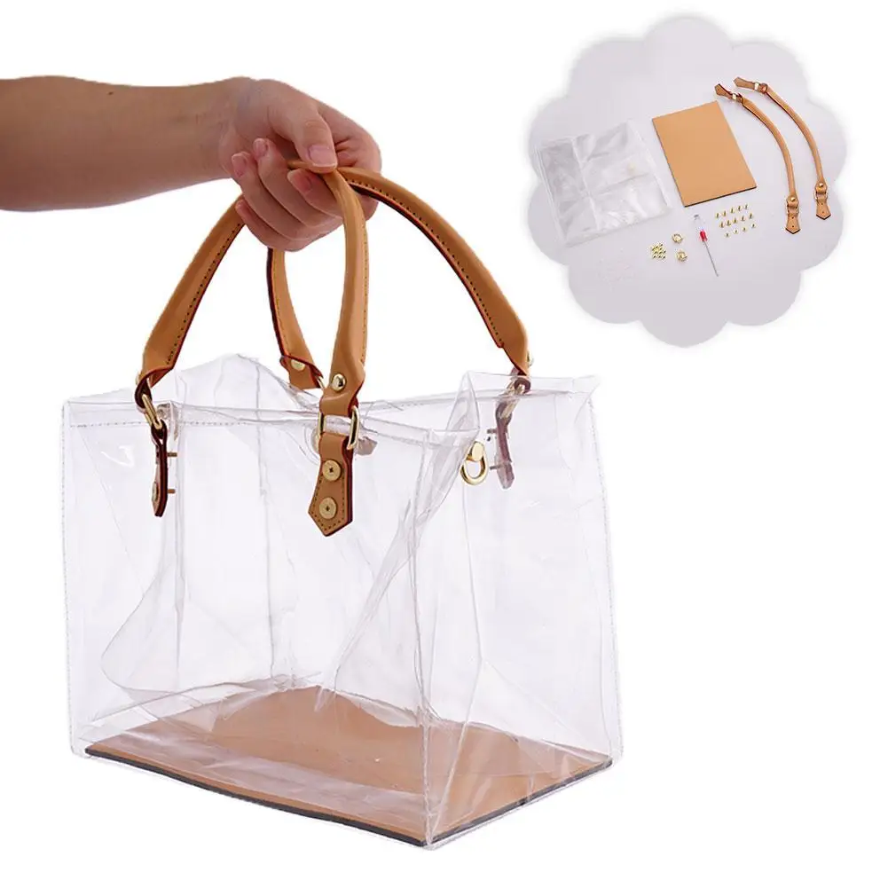 DIY Tote Bag Handbag Making Kit Fashion PU Leather Shoulder Strap Handmade PVC Bags Accessories Set Birthday Holiday Gift Bag