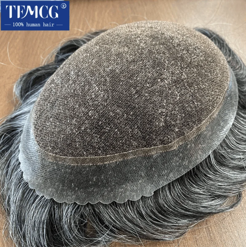 New Australia Toupee Men Wig Lace PU Base Male Hair Prosthesis Breathable Men's Capillary Prosthesis Replacement System Male wig