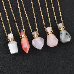 1Pc Natural Stone Bottle Pendants Memorial Keepsake Jewelry Cremation Urn Necklace For Ashes 20