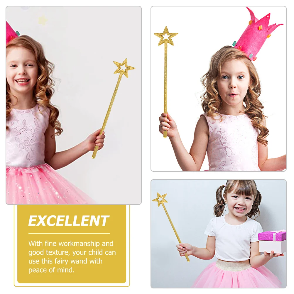 

2Pcs Star Fairy Wands Shiny Golden Party Favors Stage Performance Props Cosplay Accessories Fairy Wand Star Wand