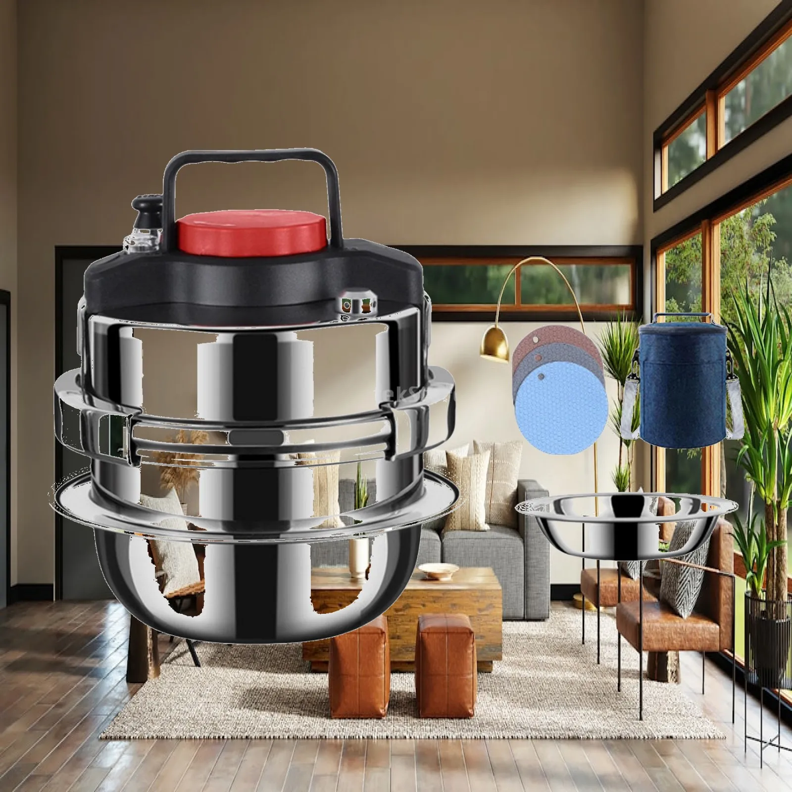 

Stainless Steel Pressure Cooker Electric with Secure Knob Suitable for 2-3 People Kitchen Cooking Pot Commercial Professional
