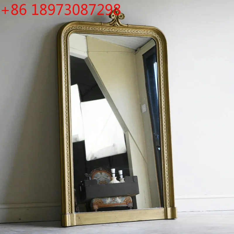 

Европейский придворный стиль резной ретро напольный светильник роскошный художник домашнее декоративное зеркало в полный рост