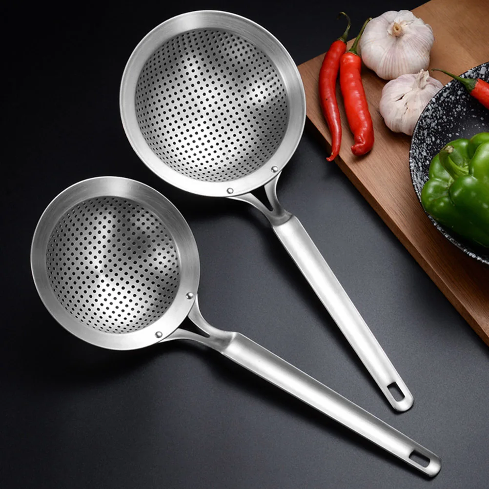 

1pc 304 Stainless Steel Strainer 14Cm Thick Dense Mesh Food Sieve Kitchen Long Handle Oil Filtering Tool Kitchen Mesh Strainers