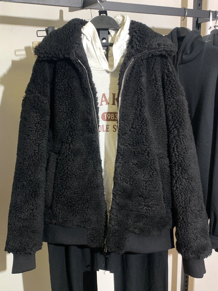 

Новая осенняя мужская Fce Jaet 3945300 800, зимняя бархатная верхняя одежда для пар с ягненком, модная свободная посадка обычной длины