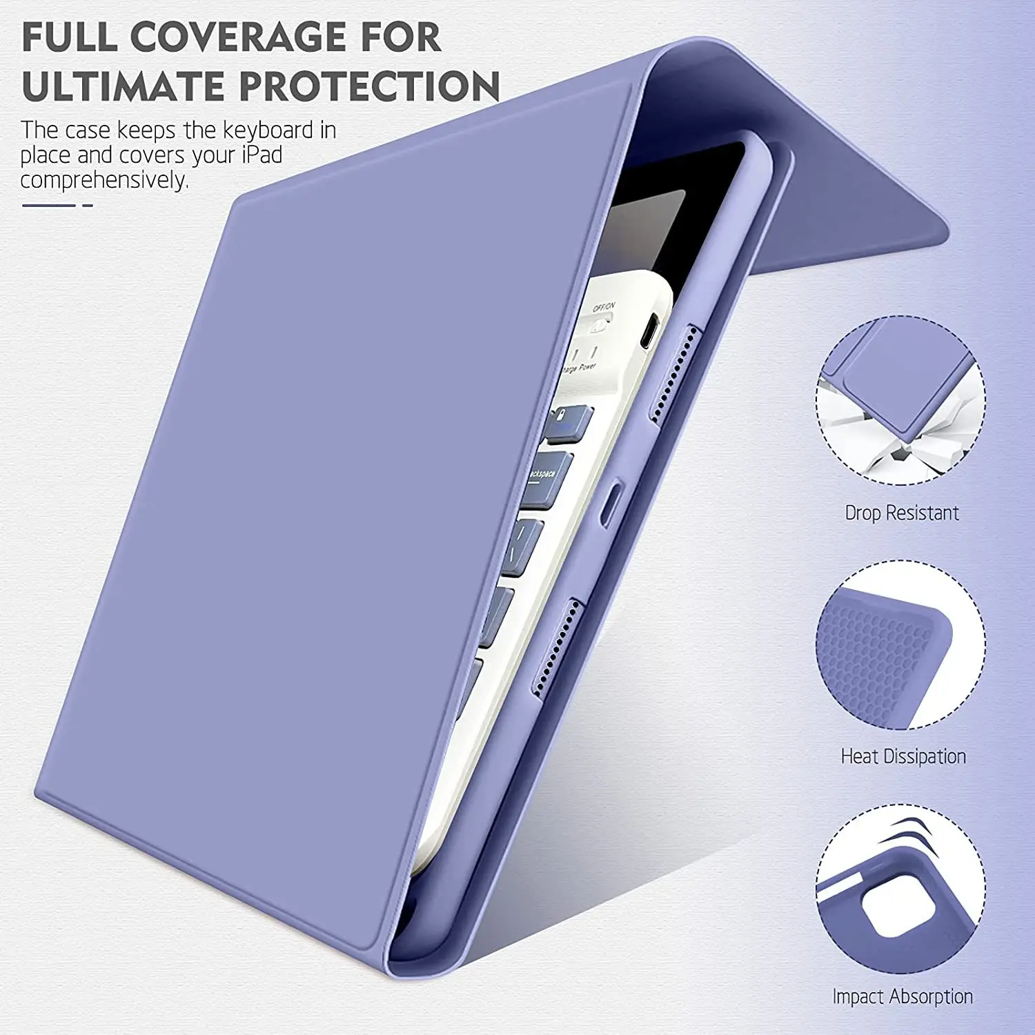 Tablet computer protective case, magnetic Bluetooth keyboard, lightweight and portable Mobile keyboard suitable for iPad 10th 10