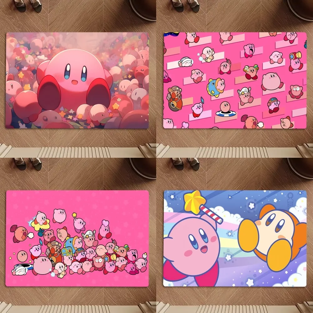 Cute Cartoon K-Kirby Floor Mat Bedroom Kitchen Door Bath House Super Absorbent Foot Non-slip