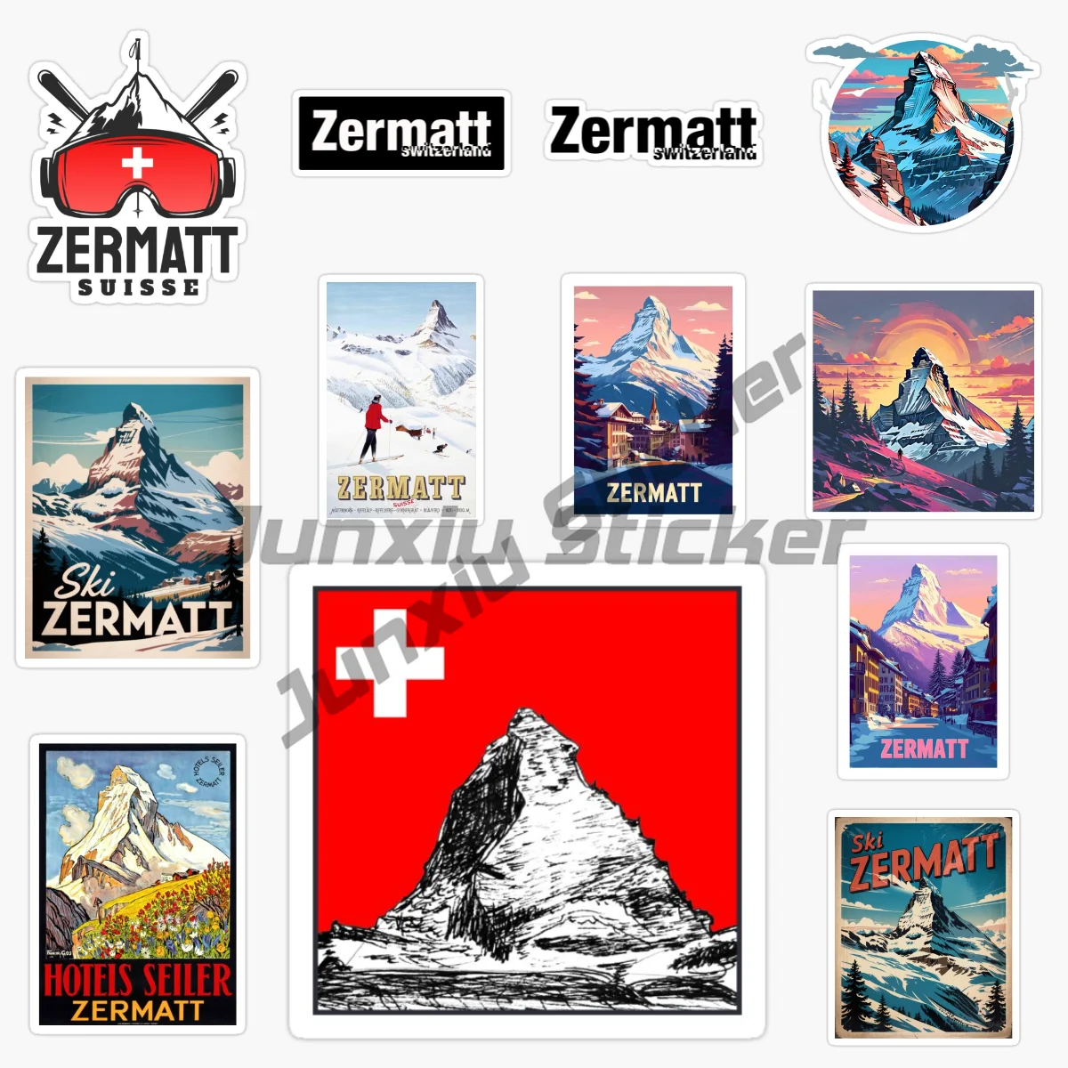 

Zermatt Switzerland Car Sticker Bumper Window Rear Windshield Laptop Styling Fashion Waterproof Cover Scratches Decoration Decal