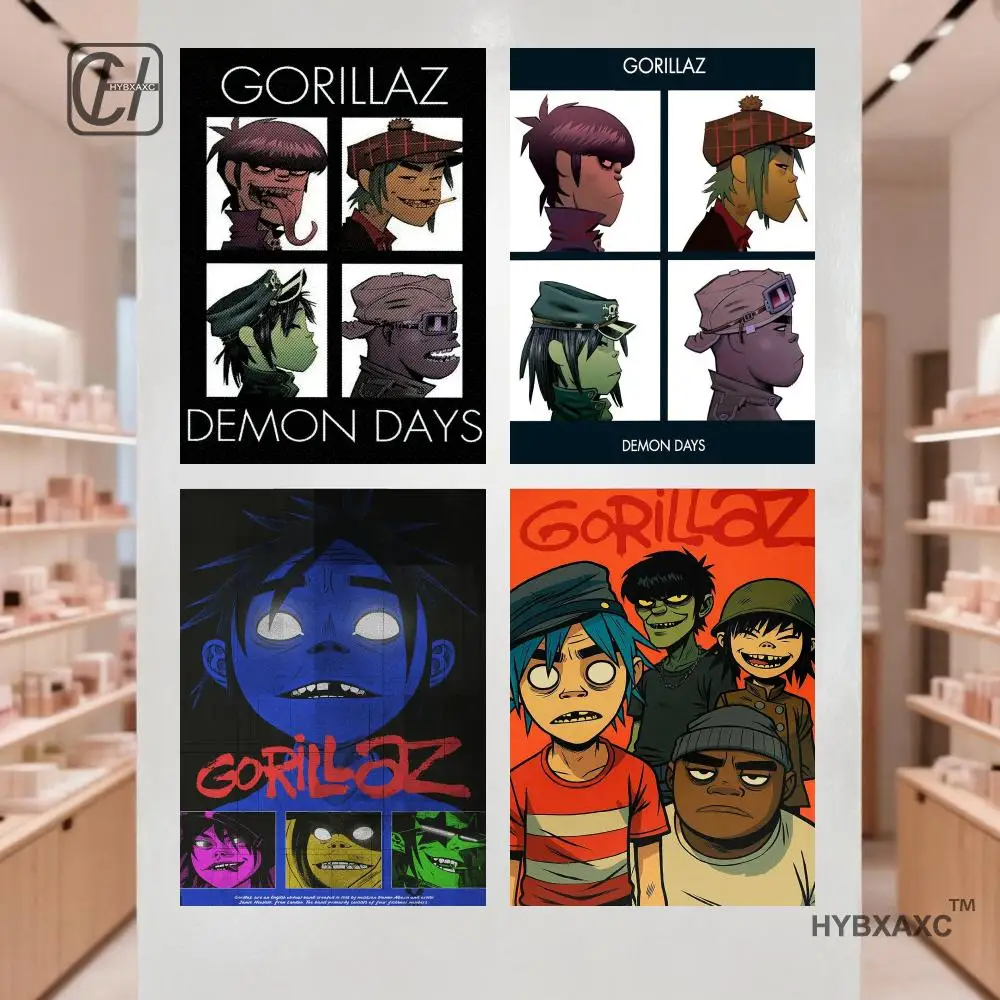 Virtual Characters Rock Band Gorillaz Music Posters Prints Canvas Painting Hip Hop Wall Art Picture Bedroom Home Decor Fans Gift