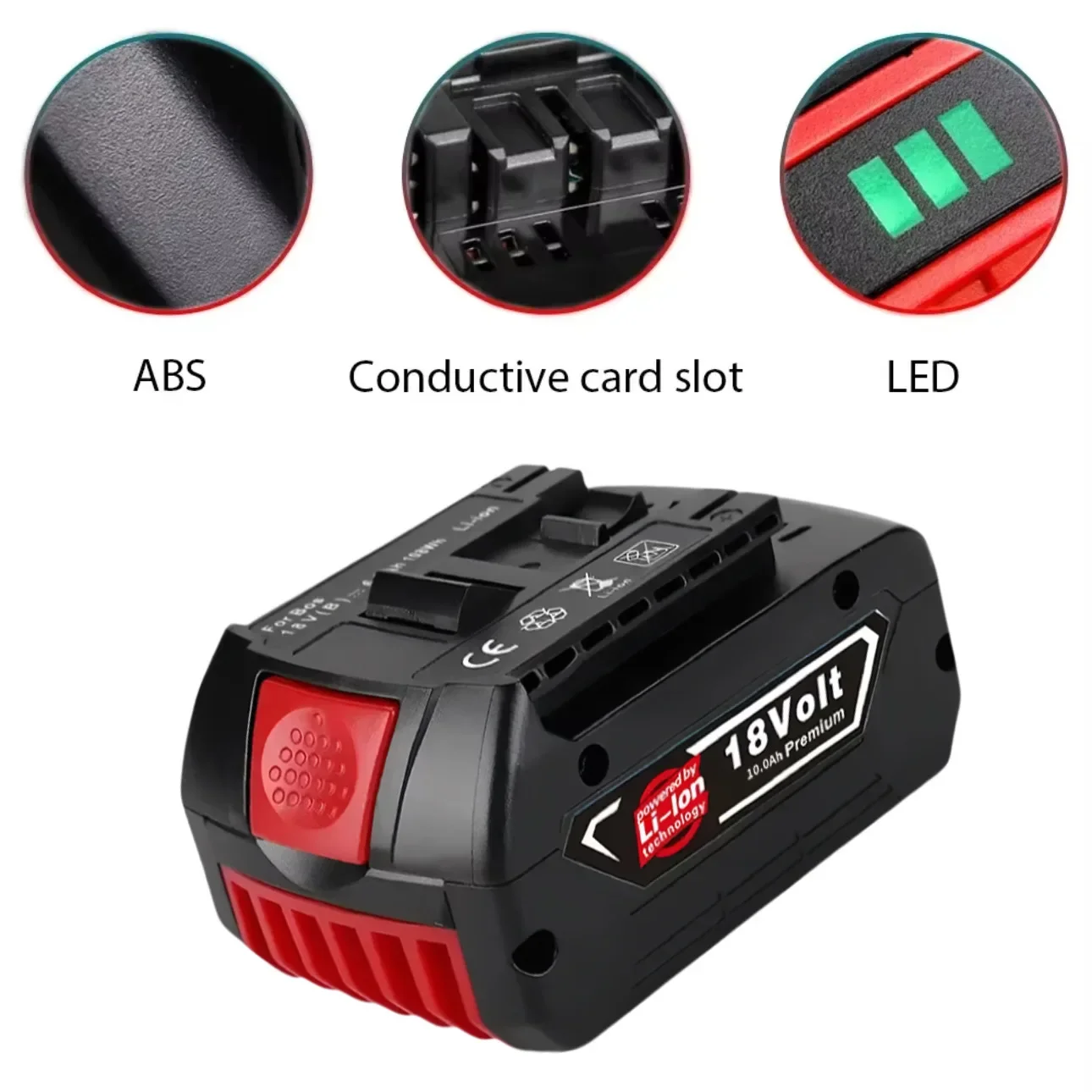 18V Battery Bosch 8.0/10Ah for Bosch Electric Drill 18V Rechargeable Li-ion Battery BAT609 BAT609G BAT618 BAT618G BAT614 Charger