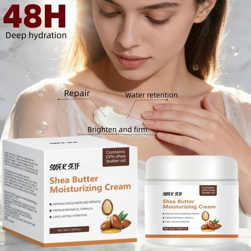 Multi-Purpose Shea Butter Moisturizing Cream 48H Hydrating Repair for All Skin & Body Types