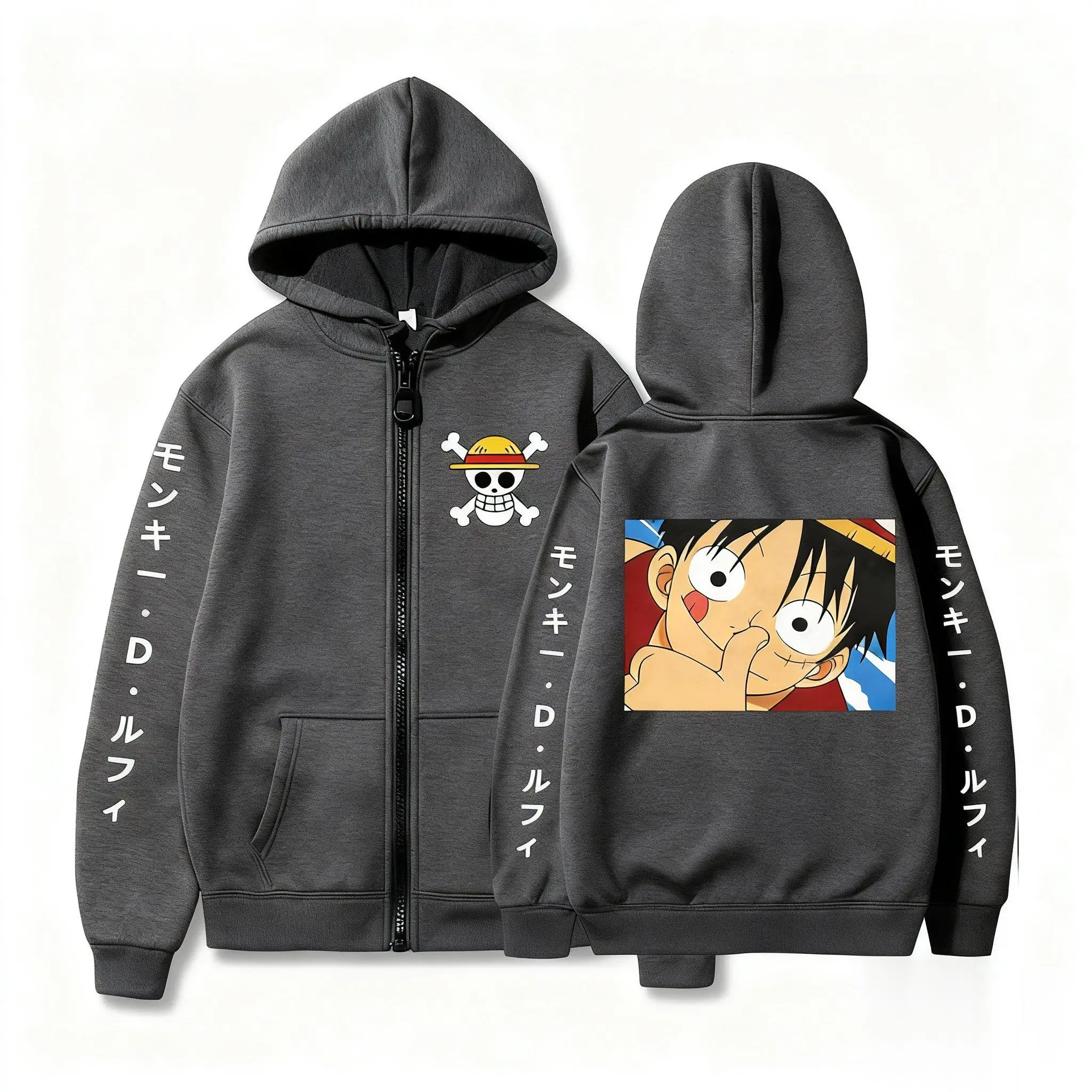 One Piece Anime Hoodie Jacke Männer Frauen 2026 Neue Monky D Luffy Print Sweatshirt Unisex Cosplay Casual Streetwear Mit Kapuze Zip Up