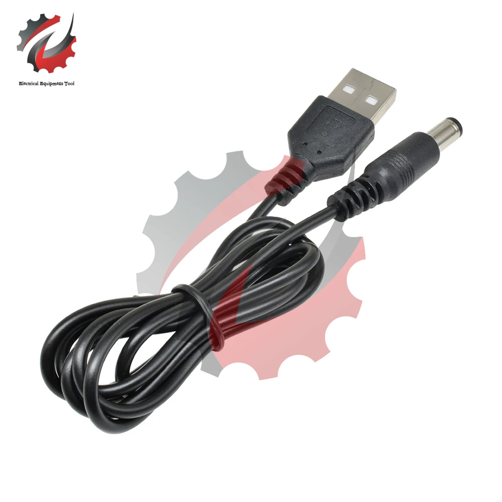 Long 80CM USB 2.0 to DC Power Connector Adapter Cable 5.5mm X2.1mm 5.5X2.1 Mini USB Charging Cable Line