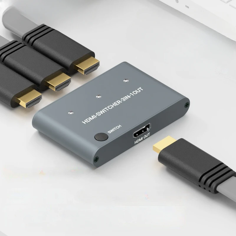 Convertisseur HDMI 4K à 3 ports, distribution gratuite du signal pour connecter des boîtiers TV à Lapmedicents aux moniteurs, budgétaire TV, grotte