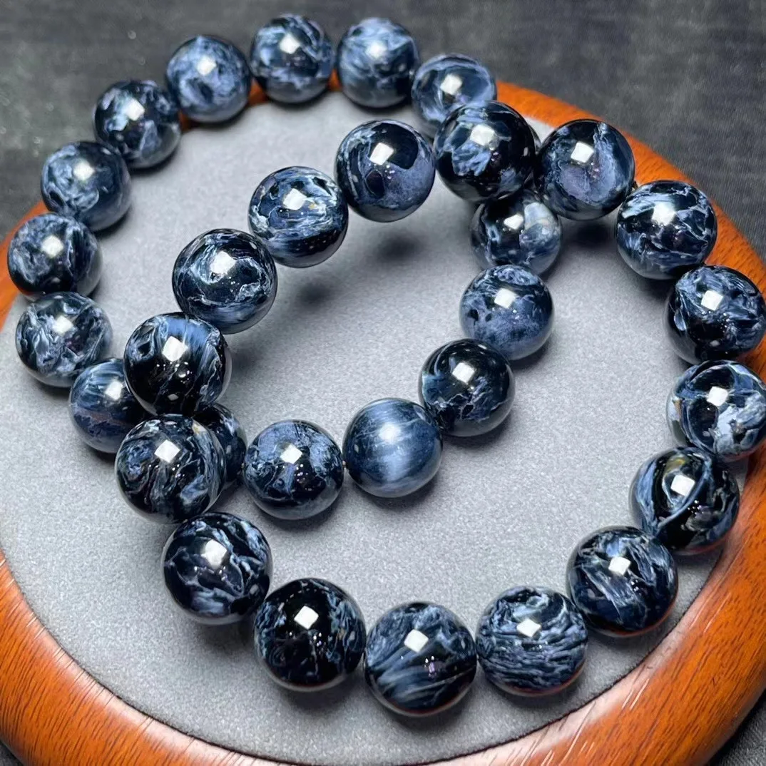 1 Pc Fengbaowu Natural Pietersite Bracelet Round Beads Reiki Healing Stone Fashion Jewelry Gift For Men