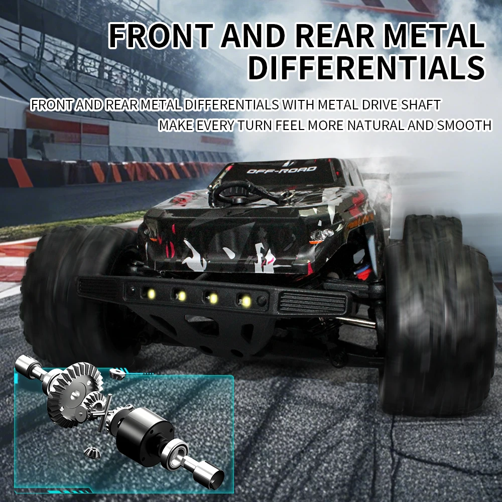 

1:18 4WD RC Off-Road Toy Truck — высокоскоростной бесщеточный (60 км/ч) и стандартный матовый (40 км/ч) — автомобиль с дистанционным управлением для скалолазания