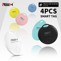RSH 4PCS Android GPS Tracker Work With Google's Find Hub App Locate Keys Kids Bag Pet Finder for Samsung Xiaomi Huawei Smart Tag