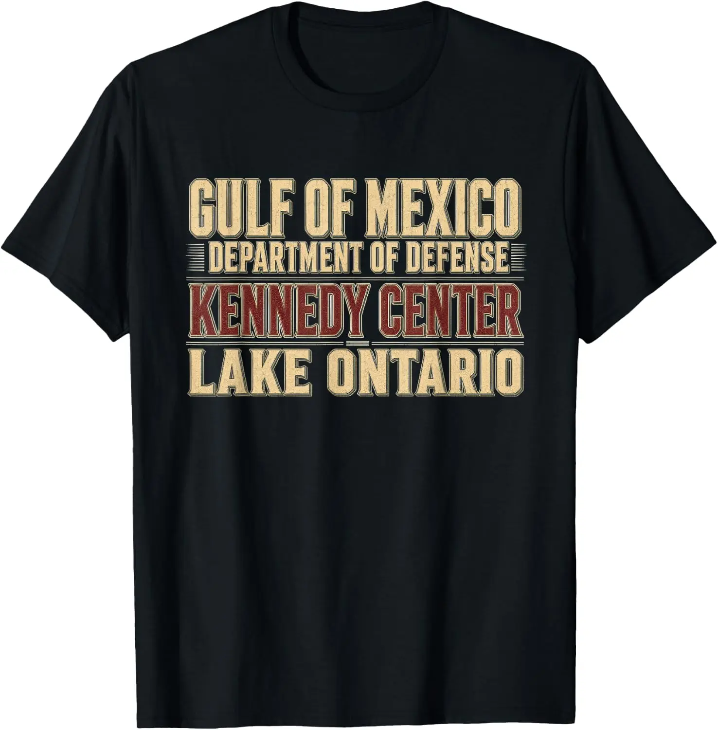 Gulf Of Mexico Kennedy Center Lake Ontario Funny Political T-Shirt Cute Halloween Pumpkin Short-Sleeve Tee: Fun, Breathable, Pure Cotton, Stylish—Perfect for Sports, Lounging, or Casual Wear.