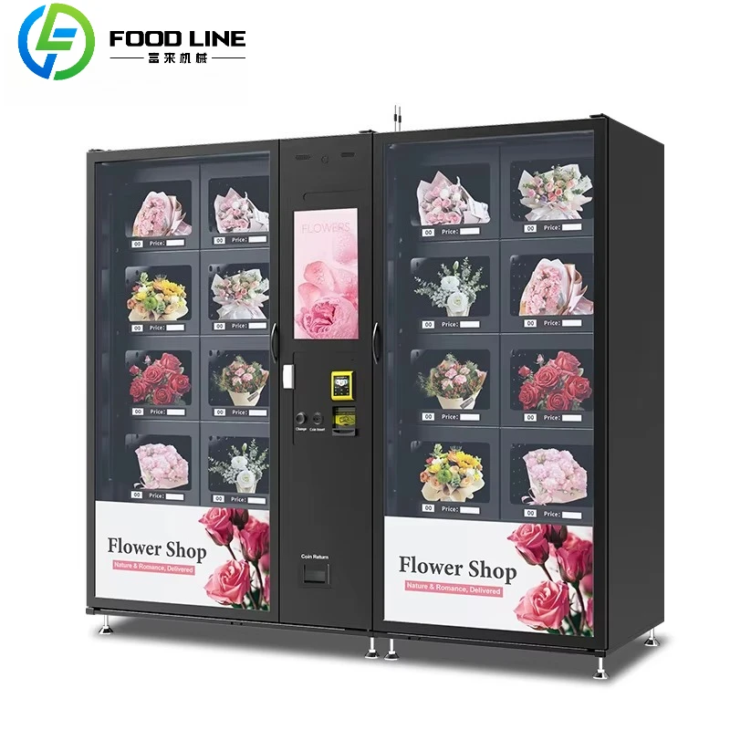 Custom Flower Vending Machine For Hotel Shop Event Indoor Outdoor Smart Floral Kiosk With Temperature Controlled Humidification