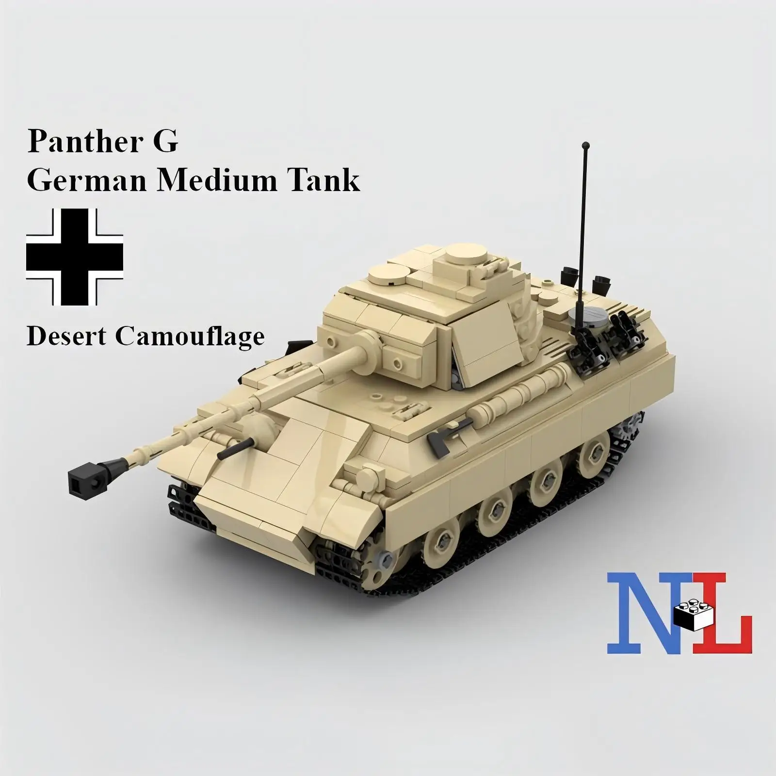 

Kids Assembly Toys Adult Boy Birthday Gift Military War Series Assault Tank Building Blocks MOC German Black Panther Tank Model