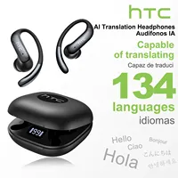 HTC NE63 Bluetooth V6.0 Earphones Ear-HookIn-EarDesign Wireless headphones Long-life AI Translator Earbuds with Mic