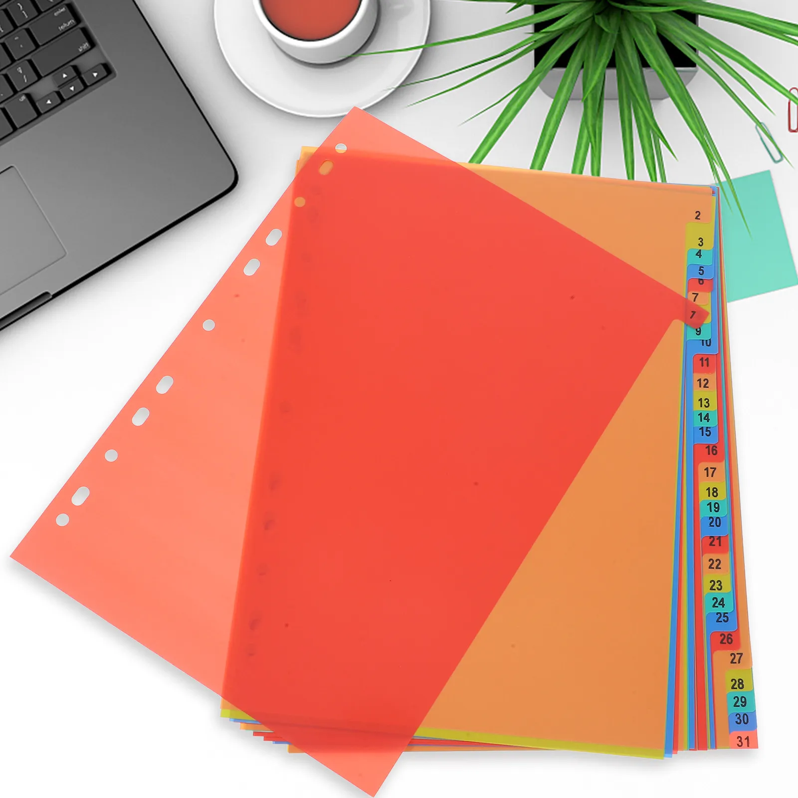 

1 Set Report Document Loose-Leaf Index Divider Multi-Color Paper Dividers File Organizer Office Classification Tabs Colored Page