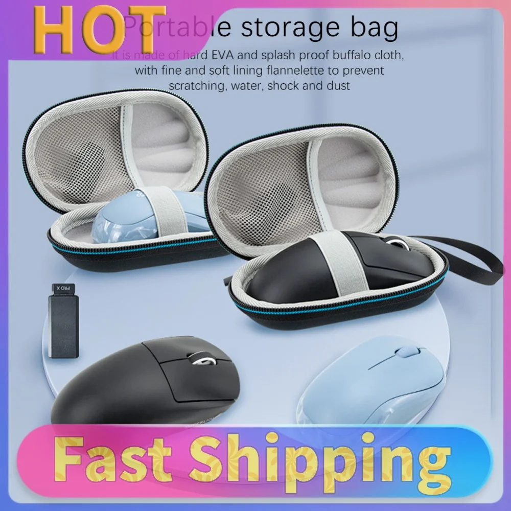 Portable Mouse Storage Bag with Hand Rope Waterproof Wireless Mouse Carrying Case Scratch Proof for Logitech M221/M220/M185/M170