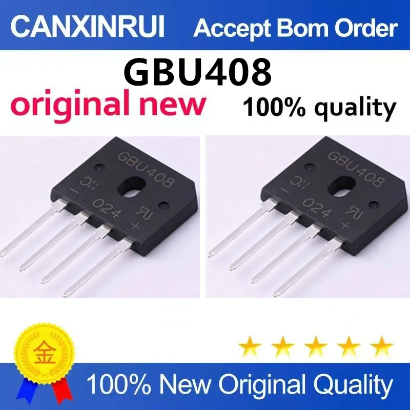 (5-100pieces)Brand new original GBU408 rectifier bridge flat bridge stack 4A/800V