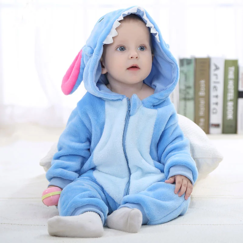 Flannel Onesie For Baby Cosplay Costume Halloween Kigurumi Infant Full Body Pijama Character Outfit Christmas One-Piece Pajamas