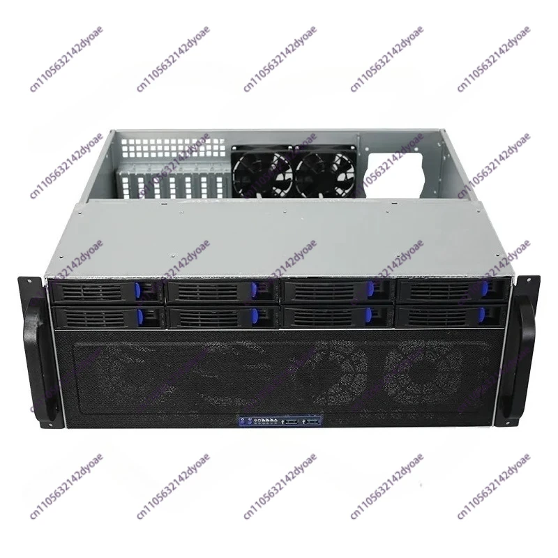4U-R4408D hot-swappable 8-disk industrial control storage server short chassis workstation 40CM dual main board
