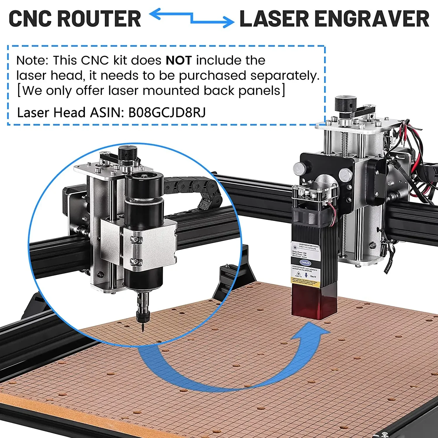 CNC 4540 Milling Machine 500W Wood Router 3 Axis DIY Engraving Machine GRBL Cutting Wood Metal Acrylic MDF Laser Engraver Cutter