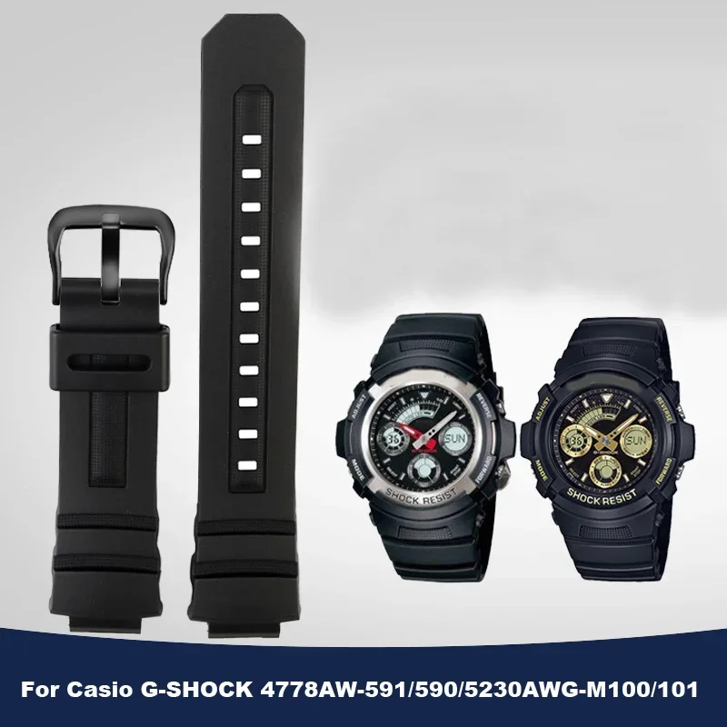 

For Casio G-Shock AW-591/590/5230/282B AWG-M100/M101 G-7700/7710 bracelet Strap Rubber Wristwatch Accessories Silicone Watchband