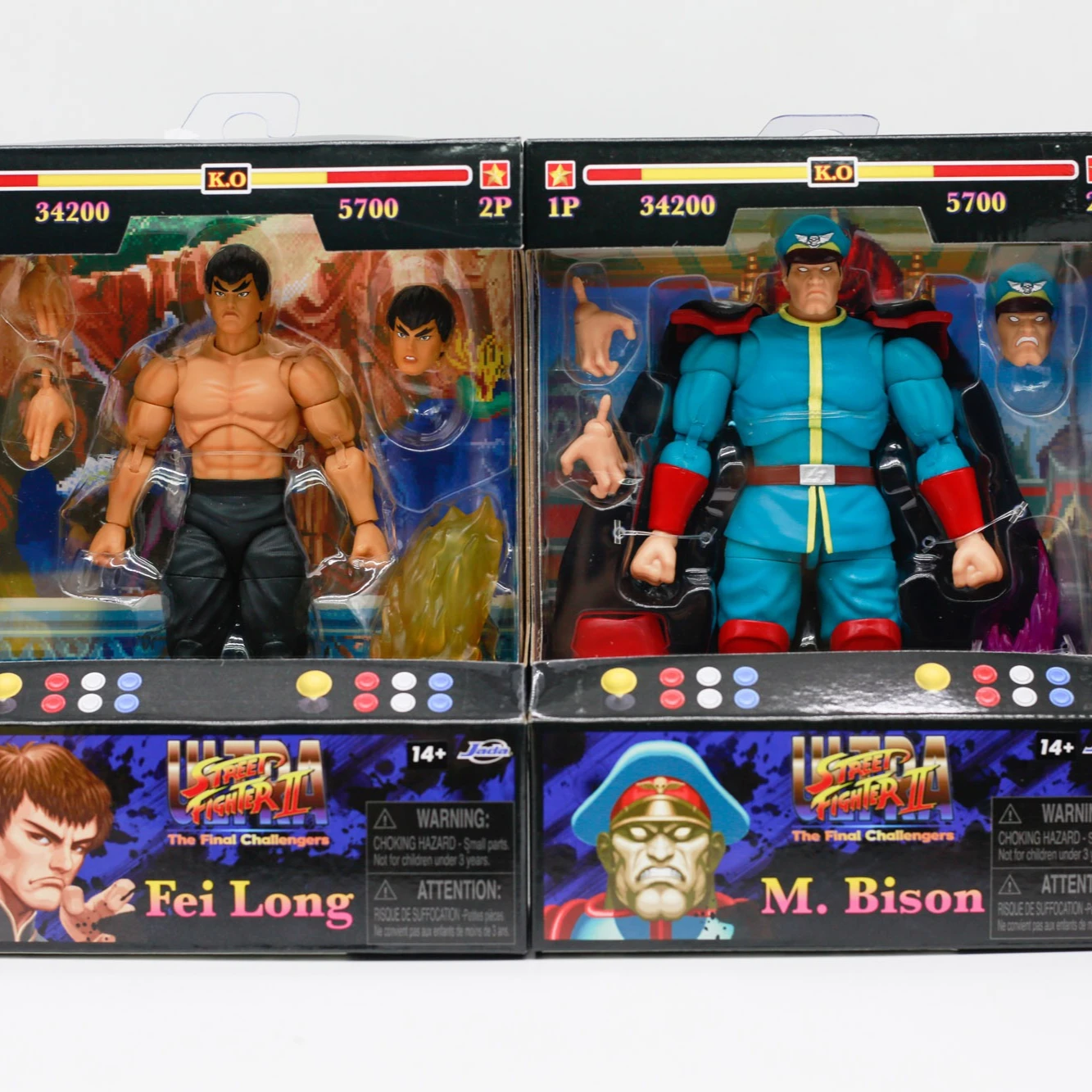 

Jada Toys Ultra Street Fighter 2 Fei Long & M. Bison Action Figure Collectible Arcade Game Character Model with Multiple Joints