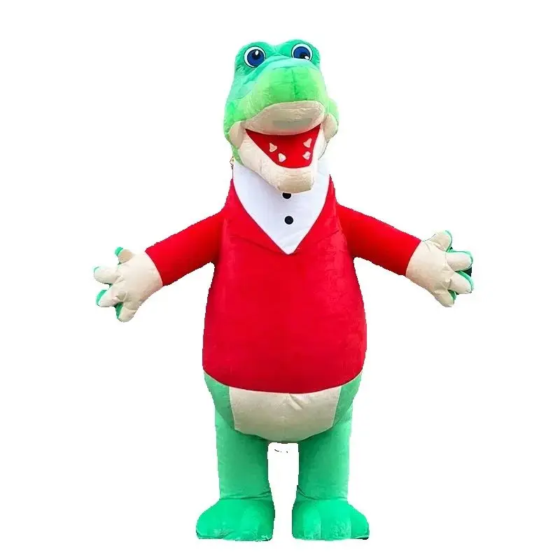 Disfraz de mascota Gena de cocodrilo inflable gigante de Rusia, disfraz de cocodrilo divertido de dibujos animados para adultos, disfraz de Halloween y Navidad