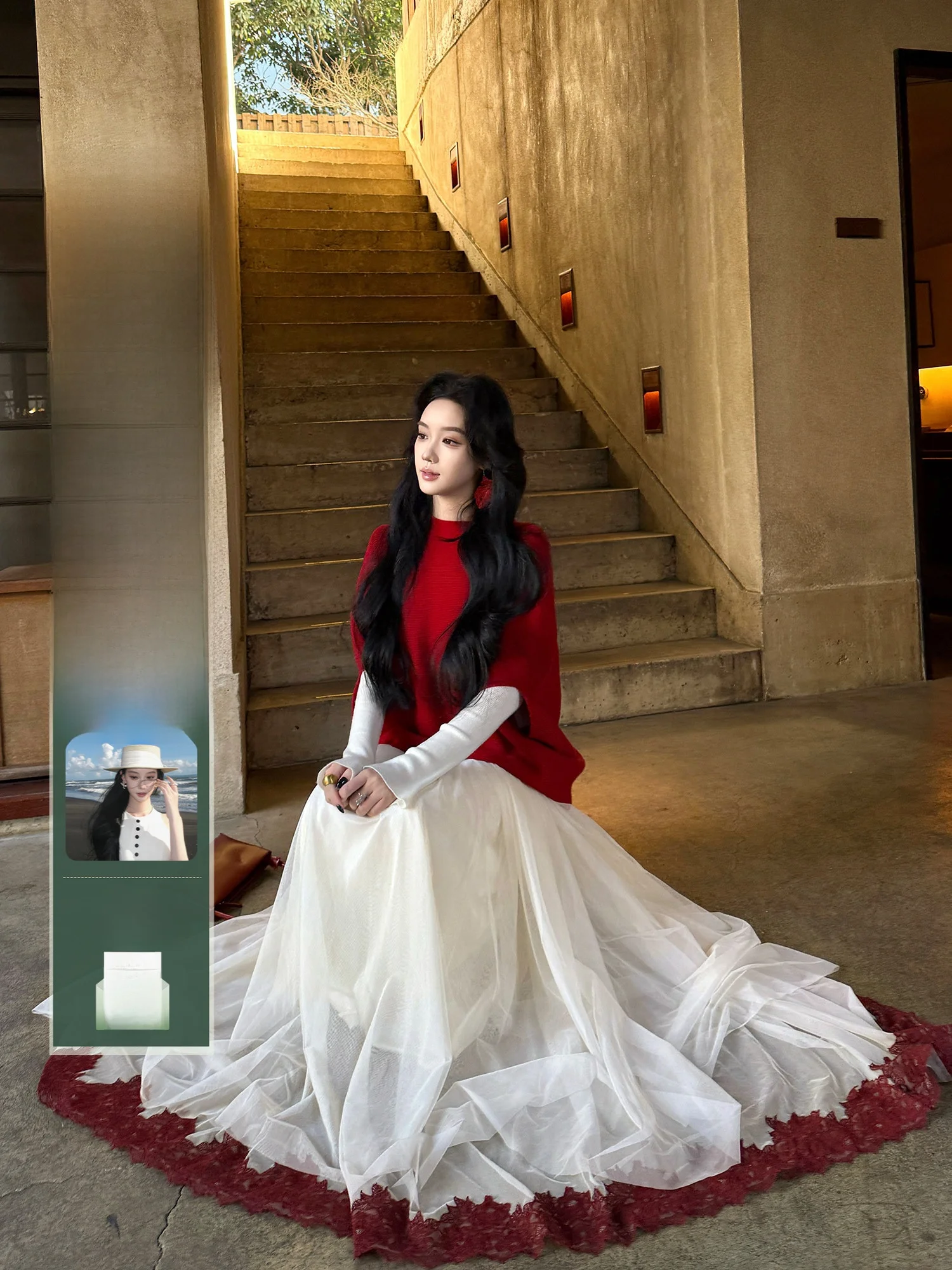 

Зимняя женская юбка-миди трапециевидной формы, тюлевая пышная юбка, красная Cheekin, длина до пола, полиэфирное волокно, повседневная одежда для детей 25-29 лет