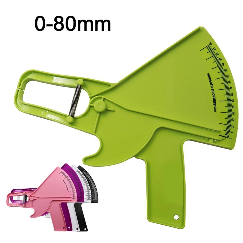 Precisão Skinfold Caliper Medição de Gordura Corporal Medir até 80 mm na Pele Dobrar Espessura Medidor Mini Tool Cores 10 mm