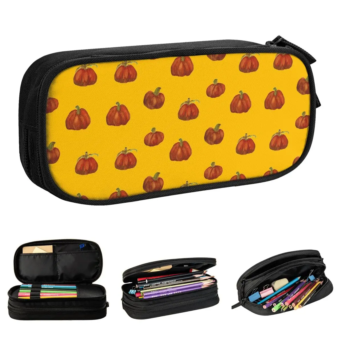 Fun Pumpkins Halloween Pencil Cases Pencil Pouch Pen Holder for Student Large Pencil Bags Students School Gifts Accessories