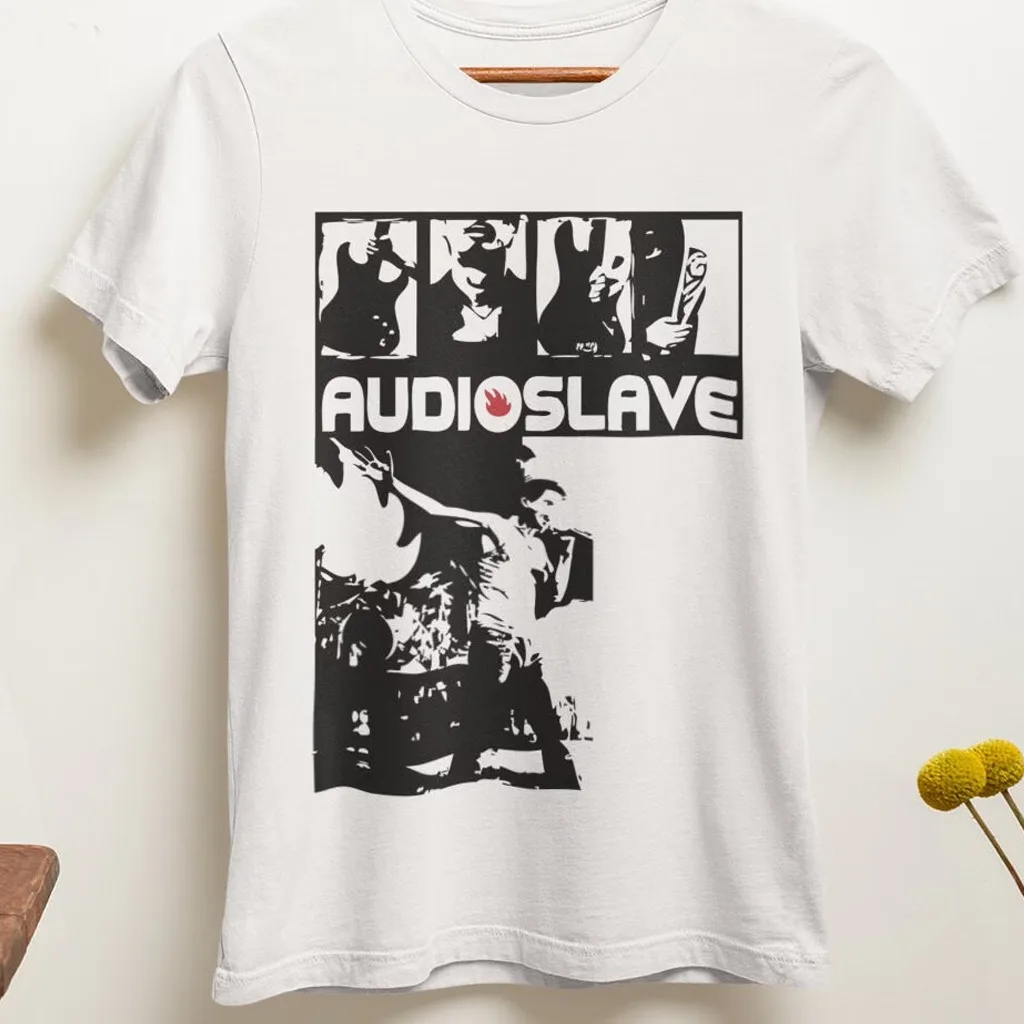 

VTG Audioslave rock band white T-shirt Short sleeve All sizes 2F53