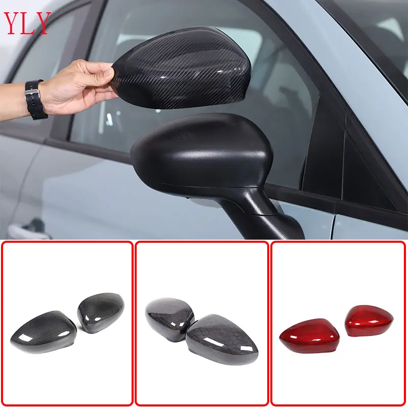 Real Carbon Fiber For Fiat 500 2010-2024  Car Exterior Mirror Decorative Cover Sticker Car Exterior Protection Accessories 2Pcs