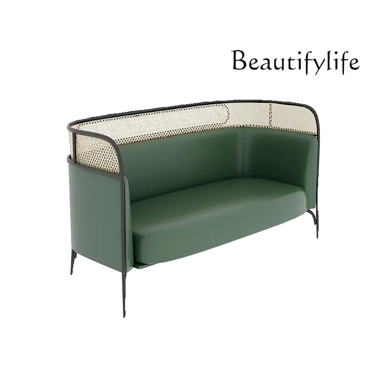 X Tea House Card Seat Sofa Milk Tea Shop Cafe Table And Chair Combination Hot Pot Restaurant Wall Rattan Seat