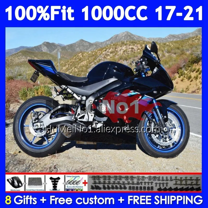 Injection For SUZUKI GSXR1000 GSXR Glossy black 1000 L7 122No.27 K17 GSXR-1000 17 18 19 20 21 2017 2018 2019 2020 2021 Fairings