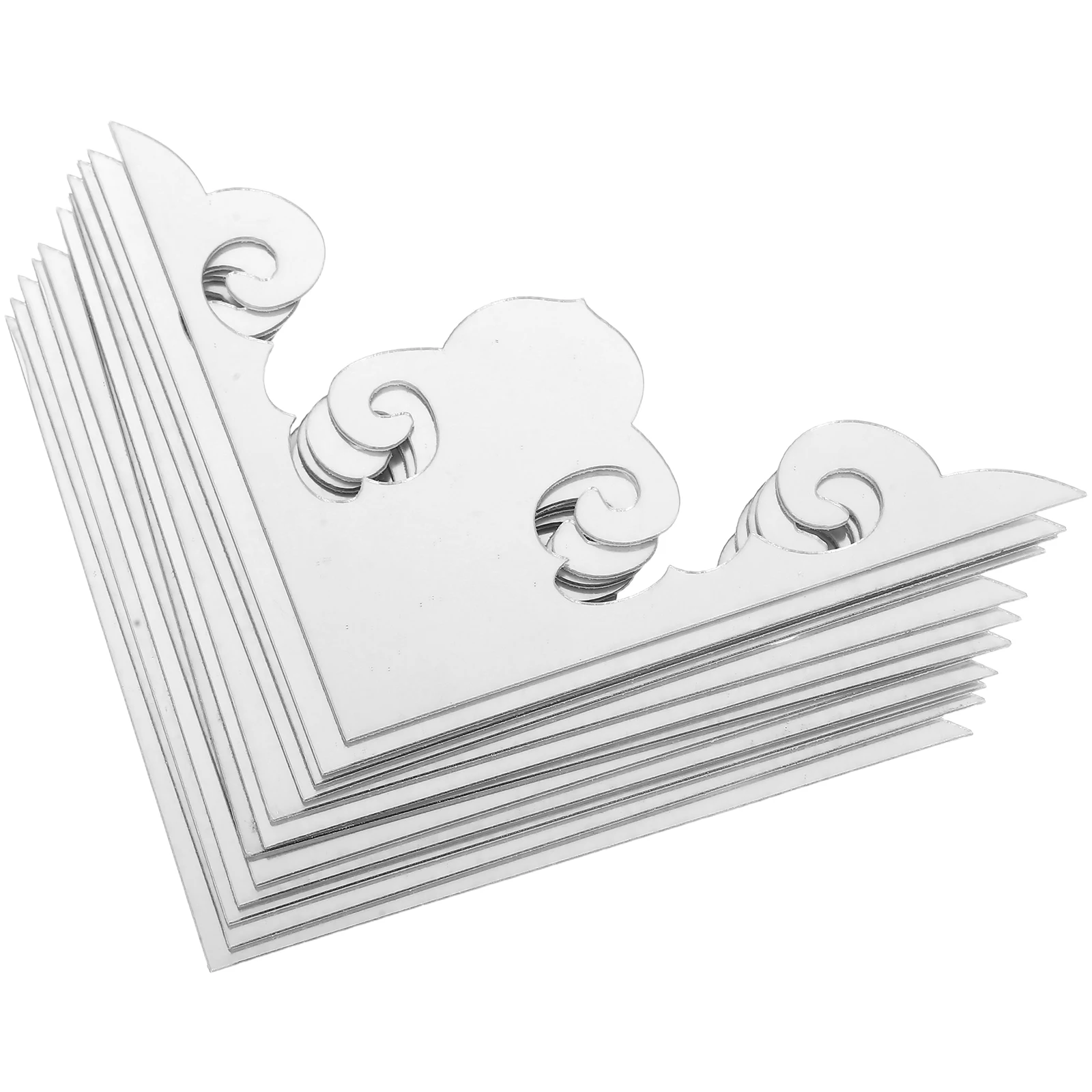 

12 Pcs Mirror Facing Corner Stickers Bathroom Border Adhesive Home Wall Decor Car Decal Door Tile Acrylic Decals Cabinet Living