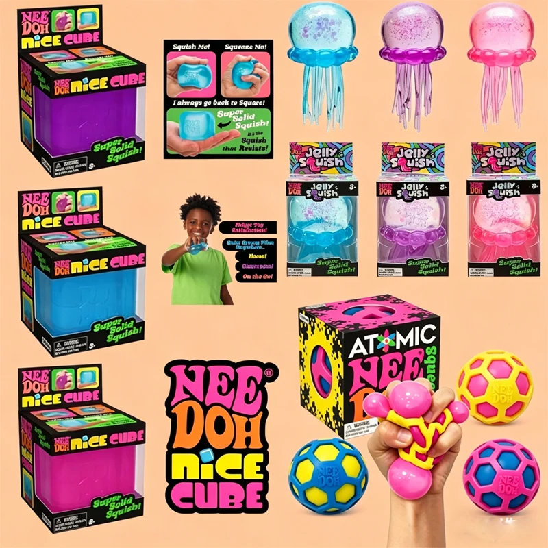 NeeDoh Squishy Schylling Atomic Antiestrés /;Bola Squishies Caja Sorpresa Juguete Antiestrés/ Juguete Sensorial NeeDoh Fidget Regalo para Fiestas