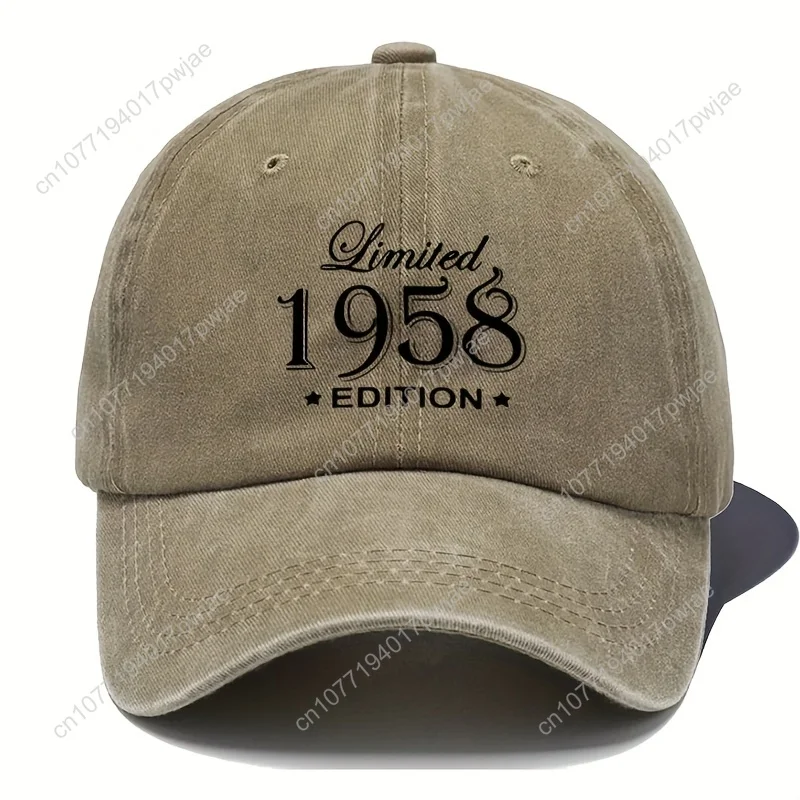 หมวกเบสบอลวินเทจคลาสสิก พิมพ์ลายตัวอักษรย้อนยุคปี 1958 สไตล์อเมริกันสตรีท หมวกสำหรับทุกเพศ