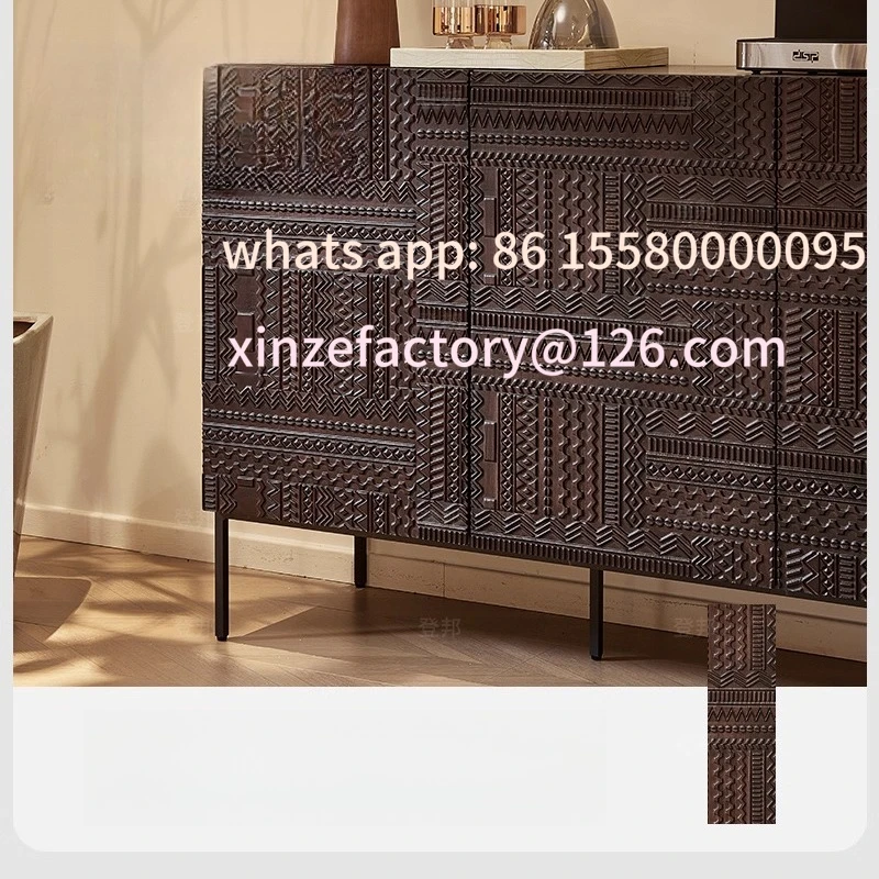 

Customizable Nordic Carved Side Cabinet Vintage