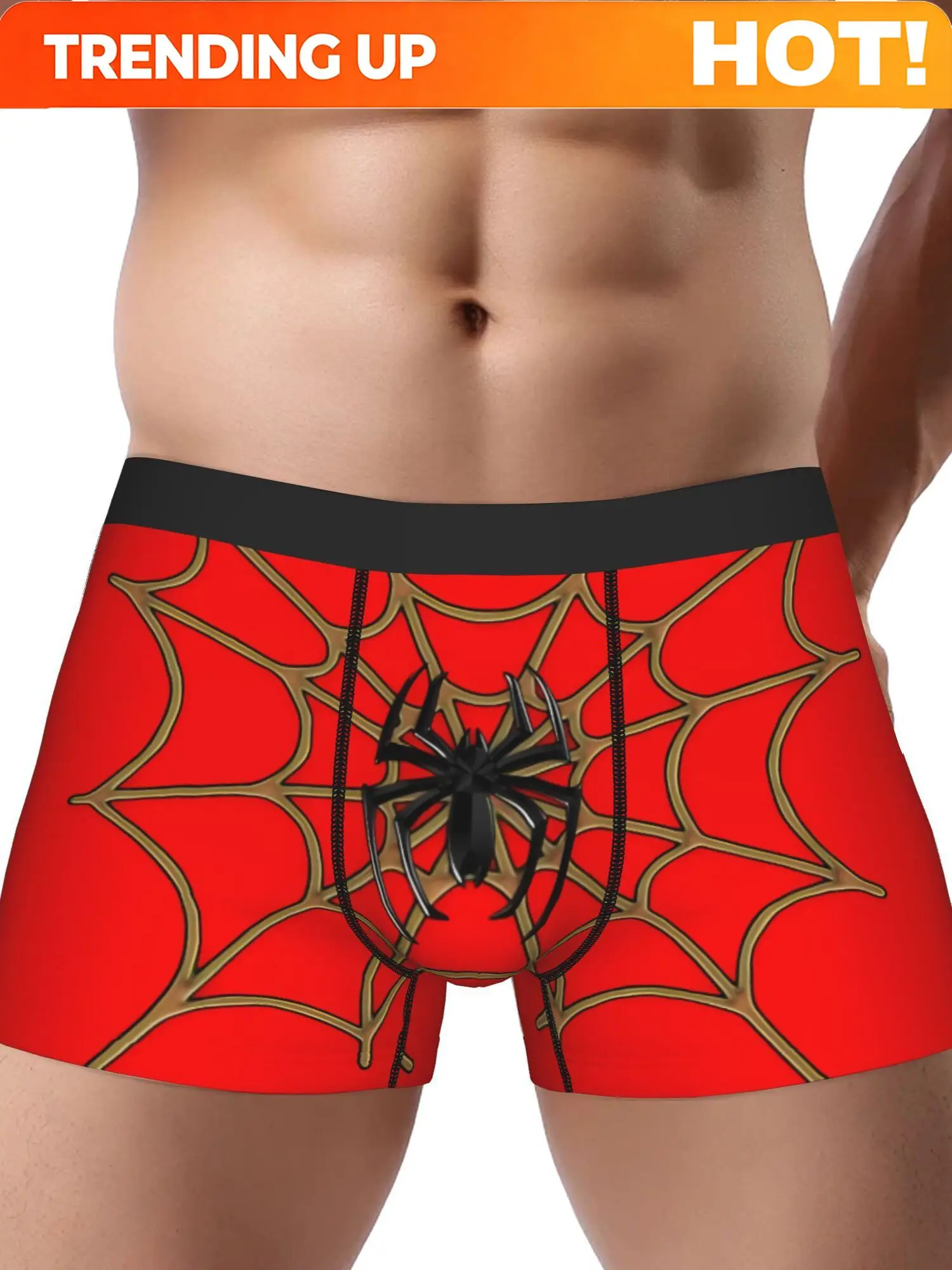 Spider And Web Men Underwear Printed Boxer Briefs