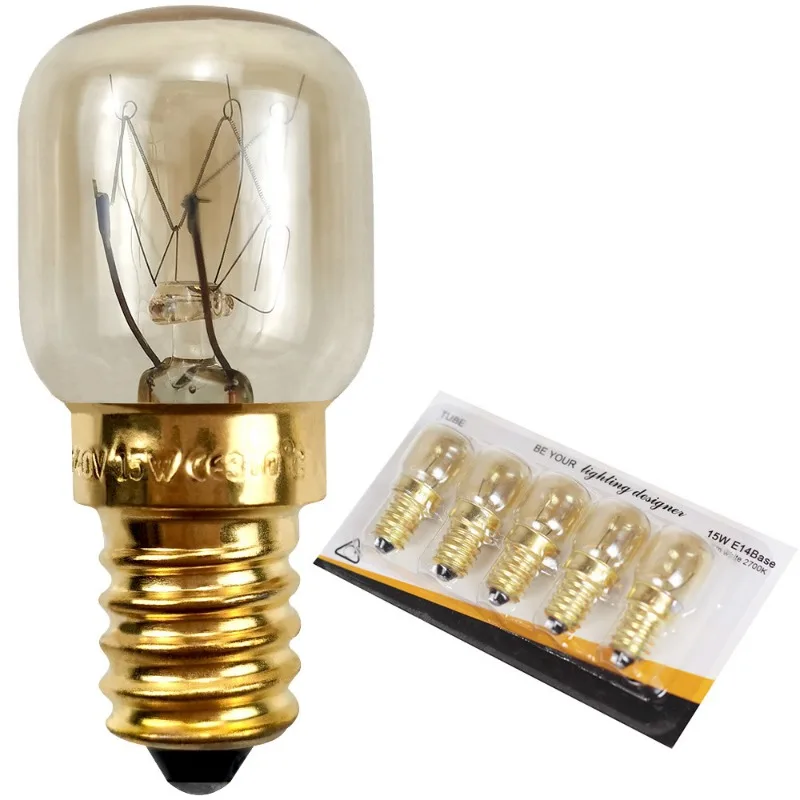 Imagem -03 - Lâmpada Resistente a Altas Temperaturas Lâmpada de Iluminação do Fogão 15w 25w Ouro Prata 220v E14 300 Graus Pcs