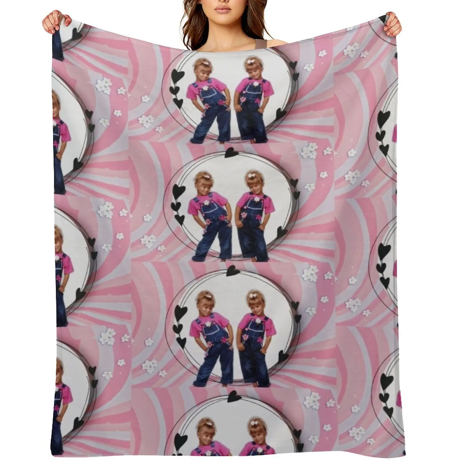 

Mary Kate and Ashley olsen twins cute for kids Throw Blanket valentine gift ideas Baby Furry Designers Blankets