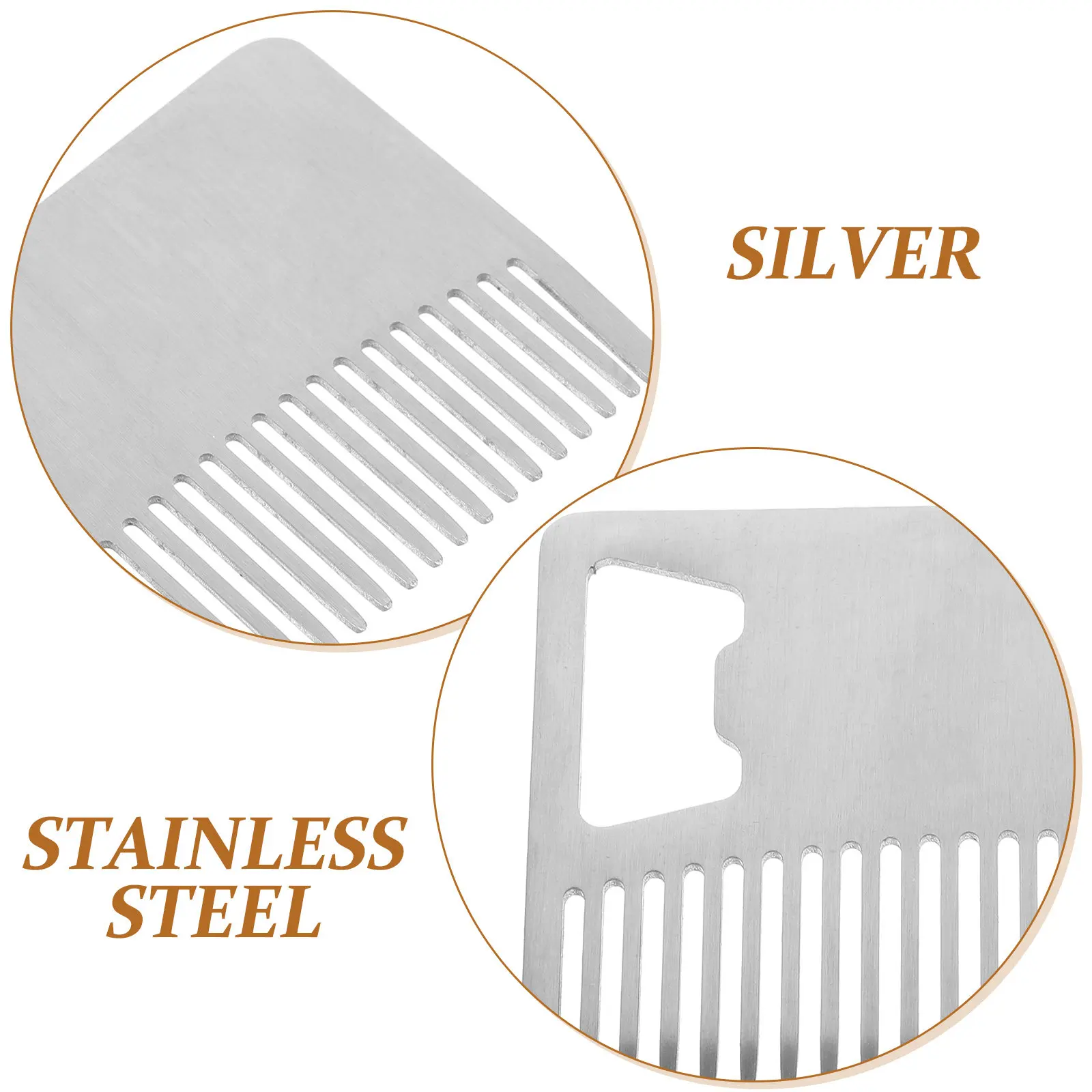 Portable Credit Card Size Stainless Steel Beard Comb Anti-Static Men Hair Styling Travel Barber Comb Barber Combs - view 3