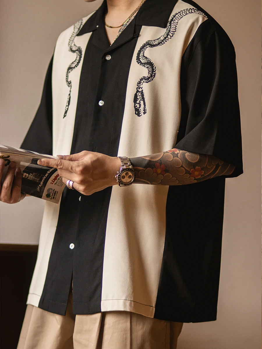 Kubanischer Kragen Bedrucktes  – Short Sleeve Bowling Shirt Retro Bewertung und Preis
